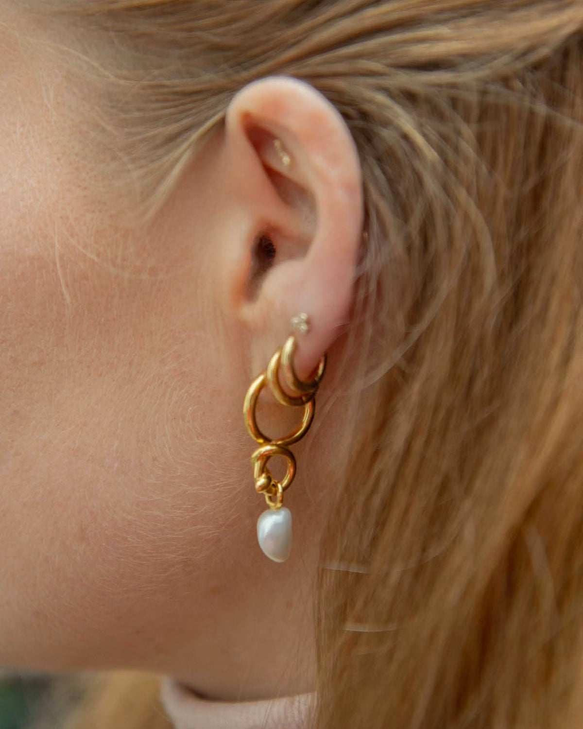 Birds Nest Earring - Gold på udsalg