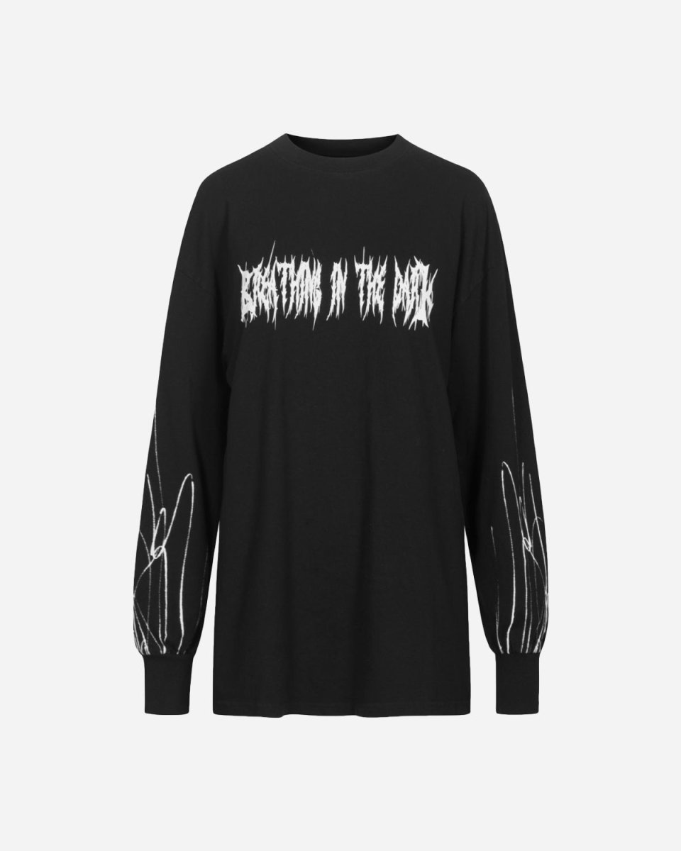 Boyfriend Tee Long Sleeve - Faded Black Strokes