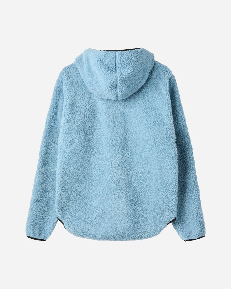 Langli Hooded Pile Jacket - Stone Blue
