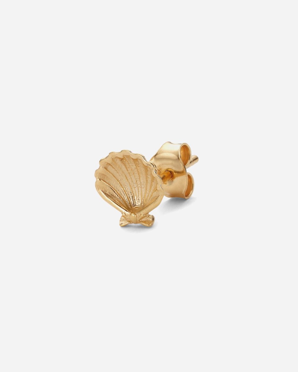 Salon Scallop Earstud Back - Gold Levere