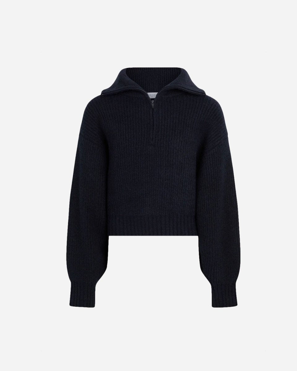 Berna Half Zip Knit - Navy Online nu