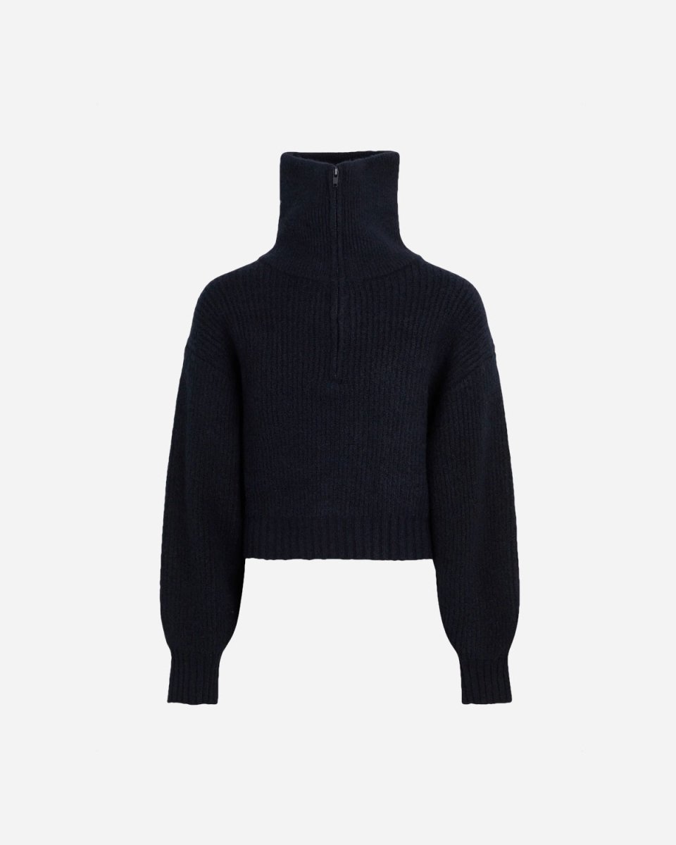 Berna Half Zip Knit - Navy Online nu
