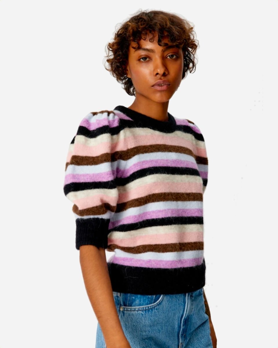 Alpha SS Multi Striped Pullover - Xenon Multi Levere