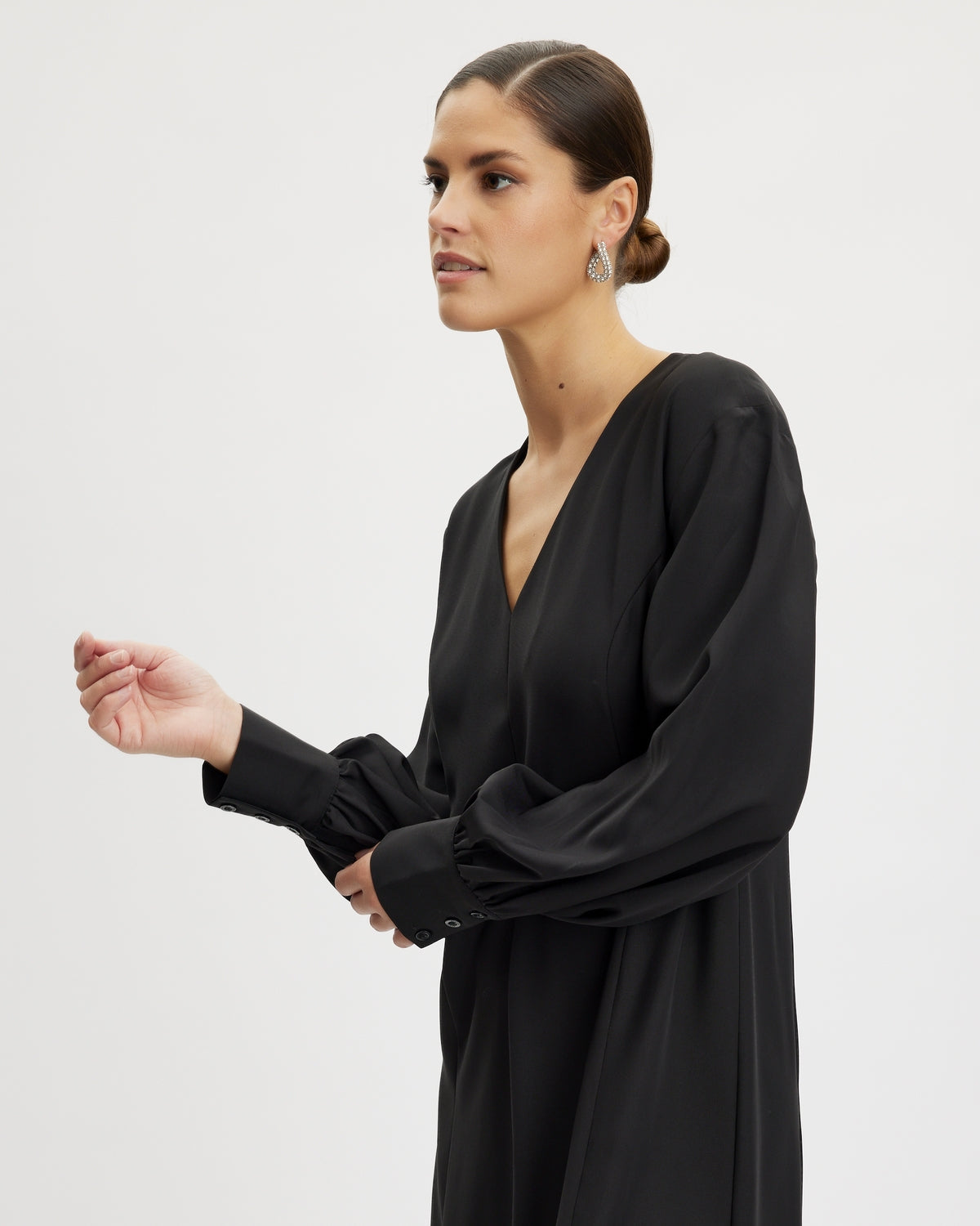 frylagz-midi-v-neck-dress-black_2.jpg Frylagz Midi V-Neck Dress - Black