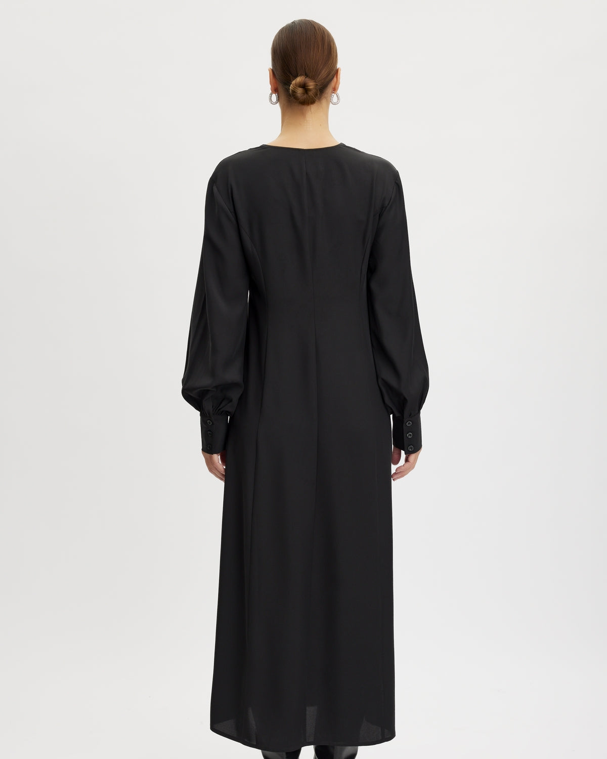 frylagz-midi-v-neck-dress-black_3.jpg Frylagz Midi V-Neck Dress - Black