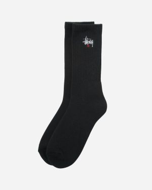 Basic Logo Crew Socks - Black