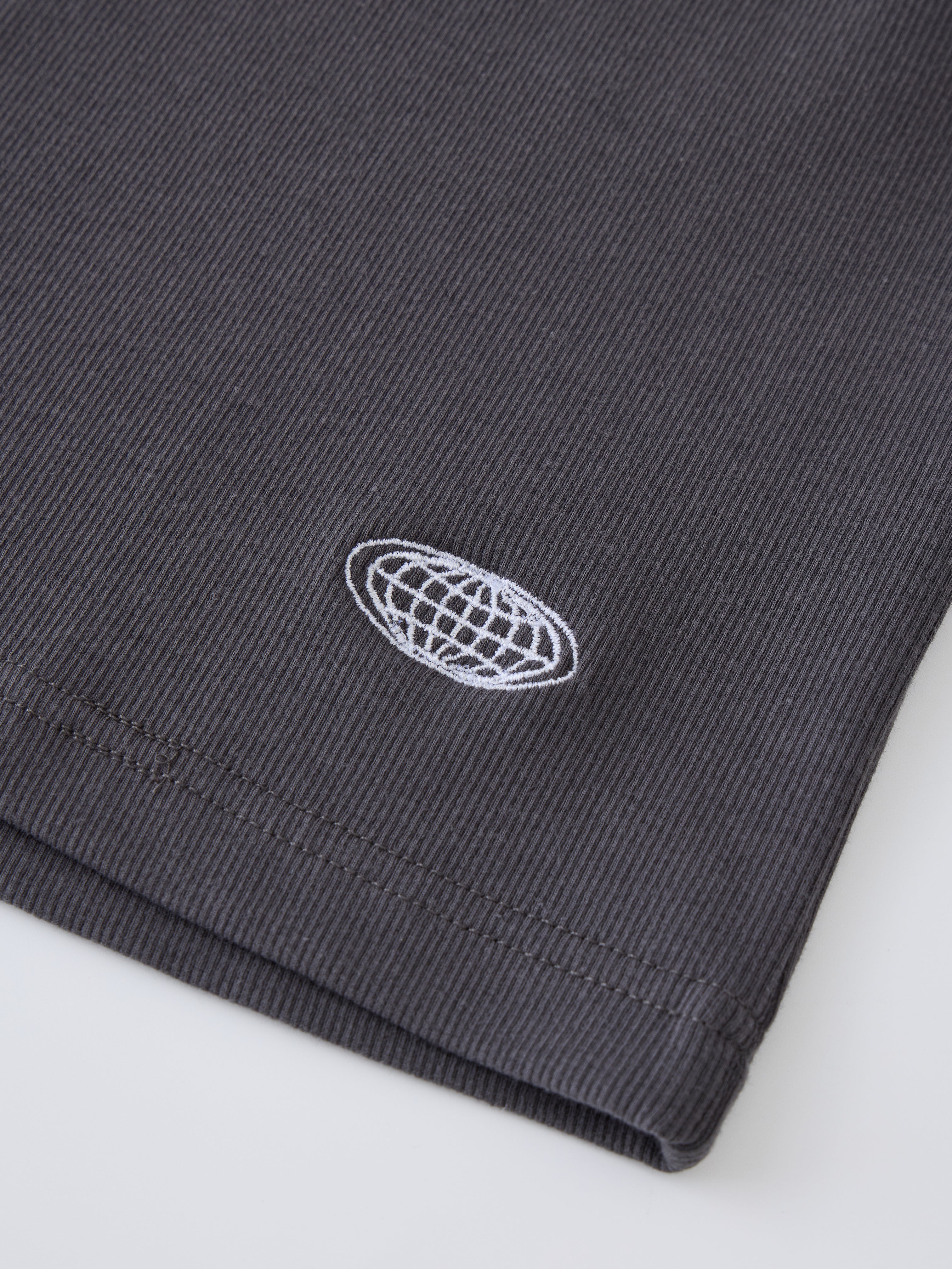Rib Long Sleeve 'Grey' Online salg