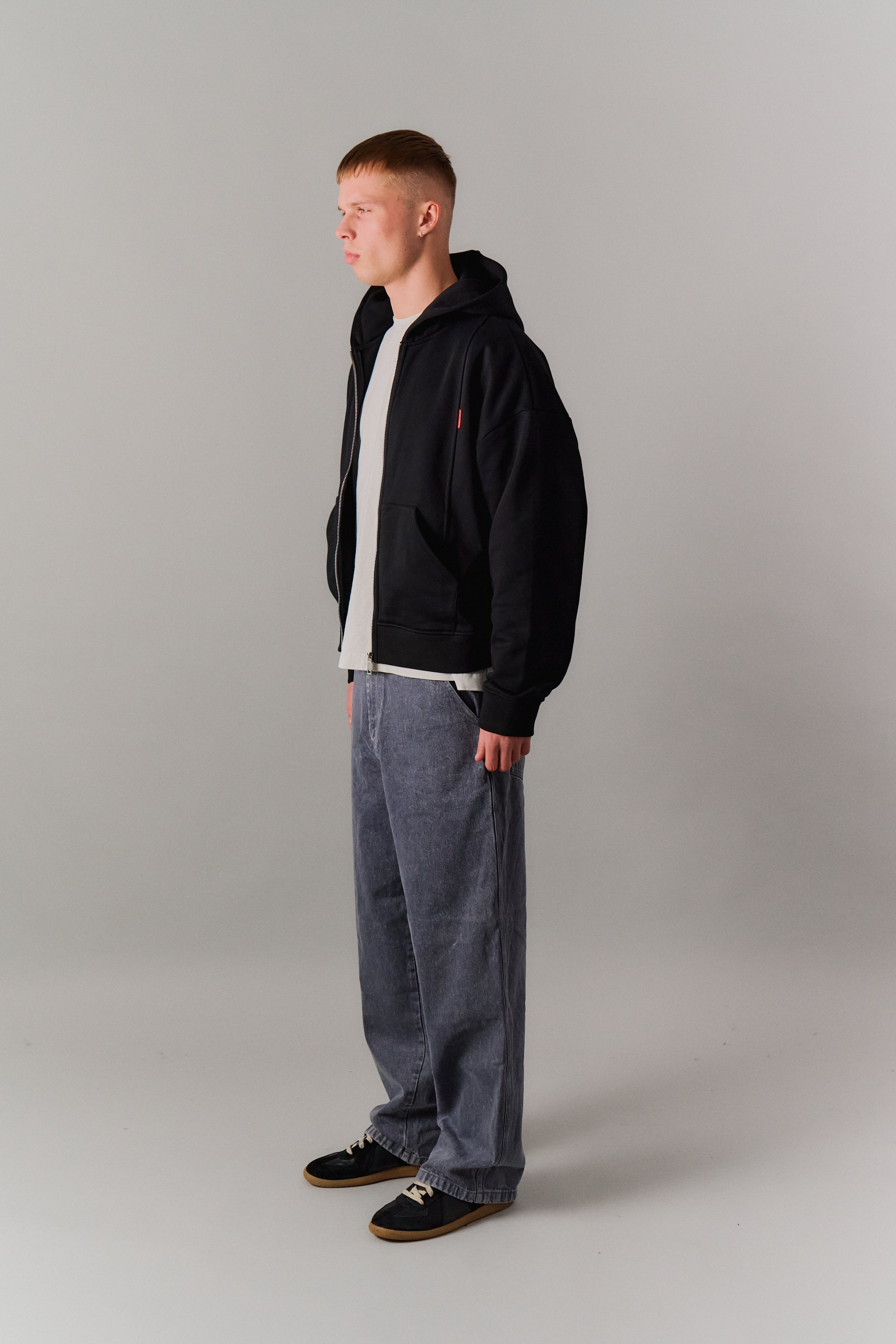 Grey Washed Baggy Jeans