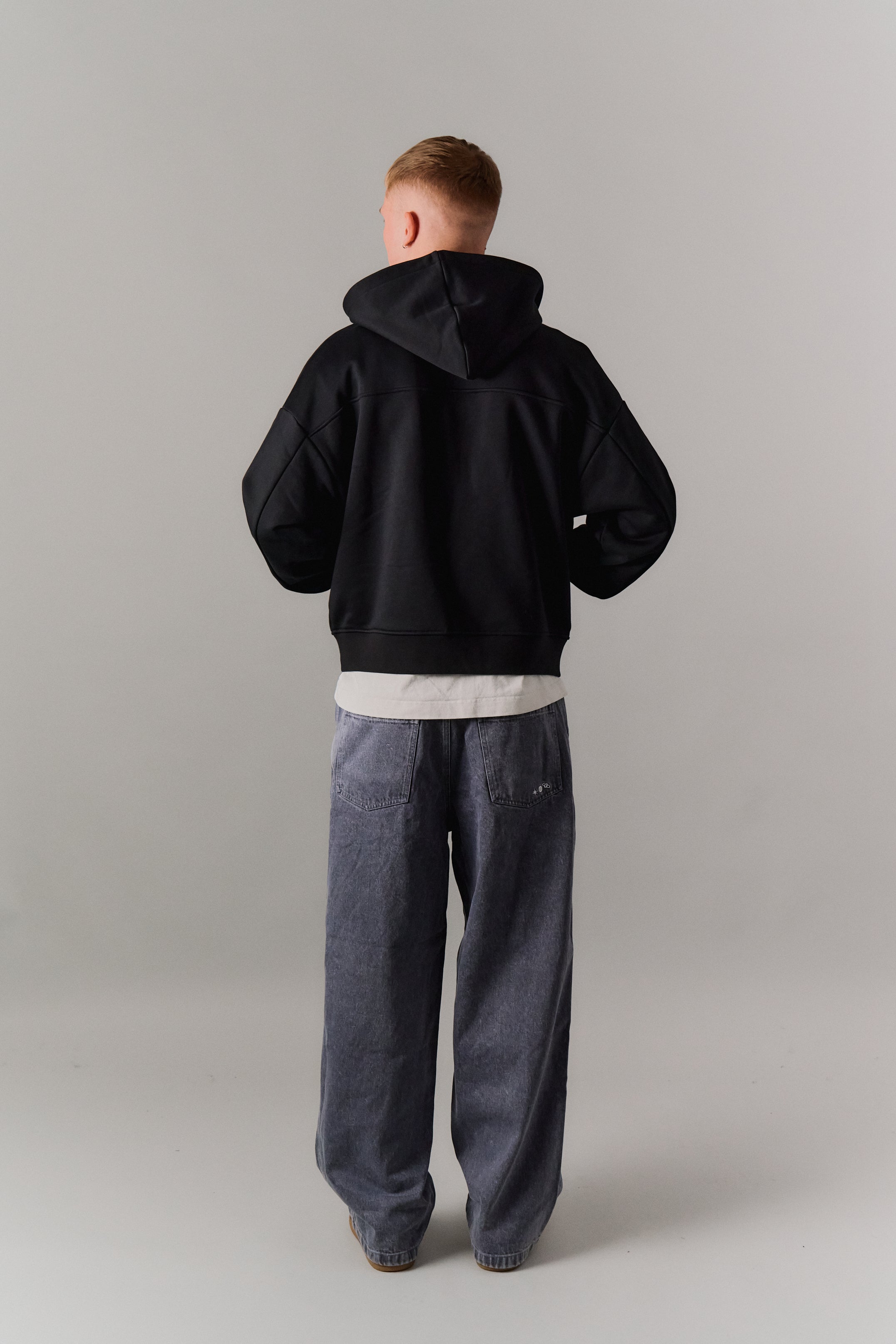 Grey Washed Baggy Jeans