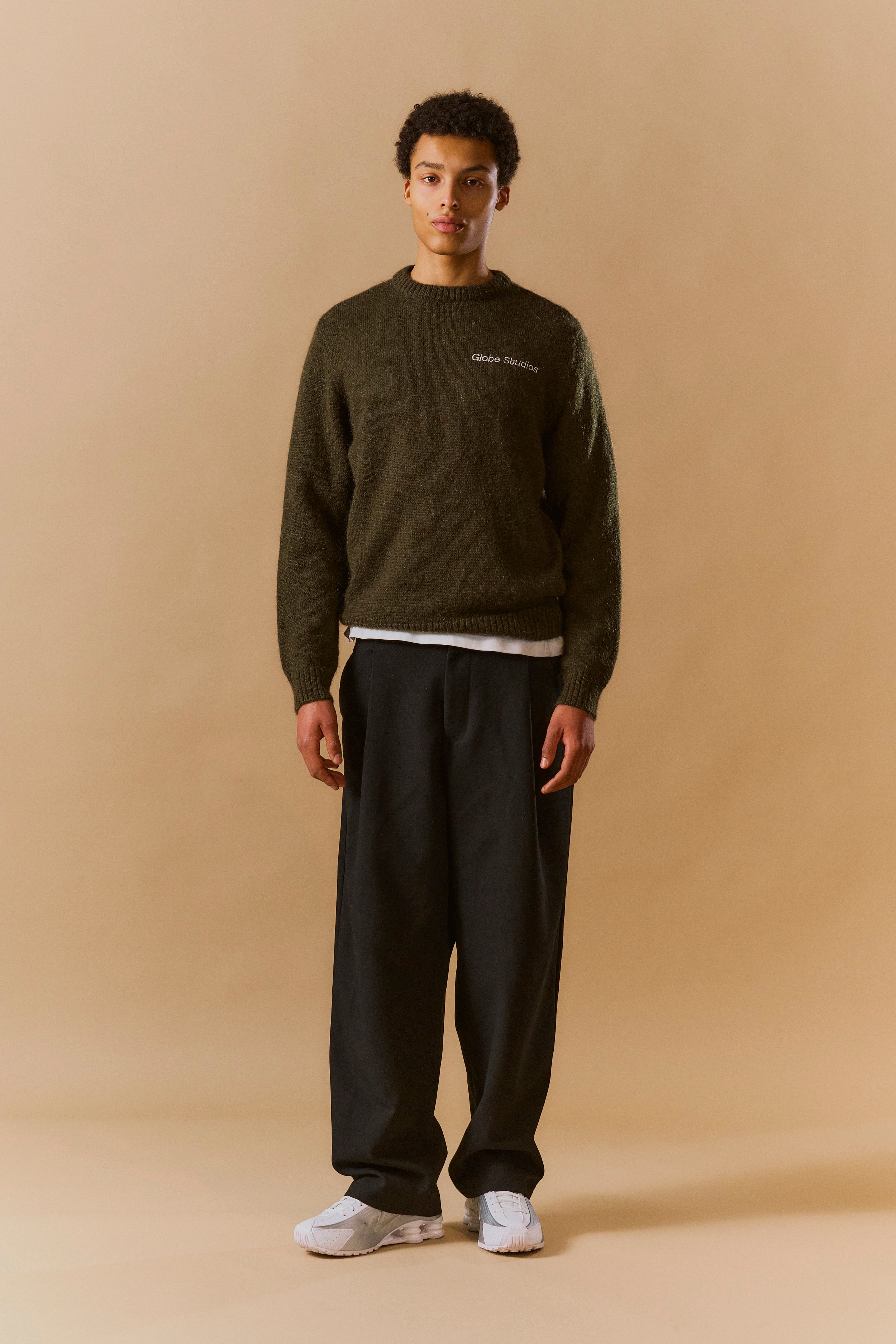 Mohair Blend Pullover 'Oliven' Levere