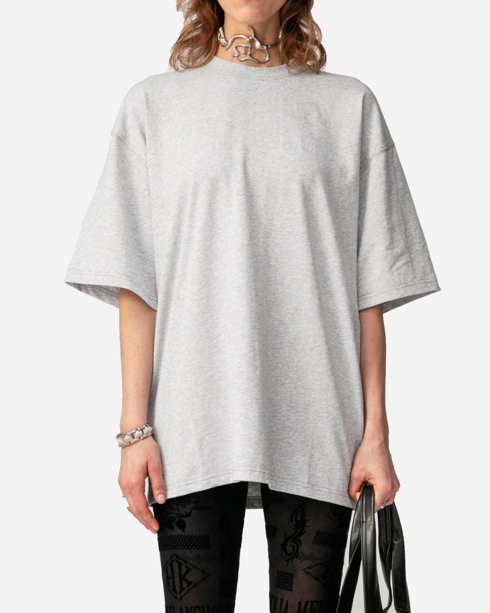 Boyfriend Tee - Light Grey Melange Logo