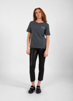 CC HEART TOI T-SHIRT - MELLEM ÆRME - Dark Stone Grey