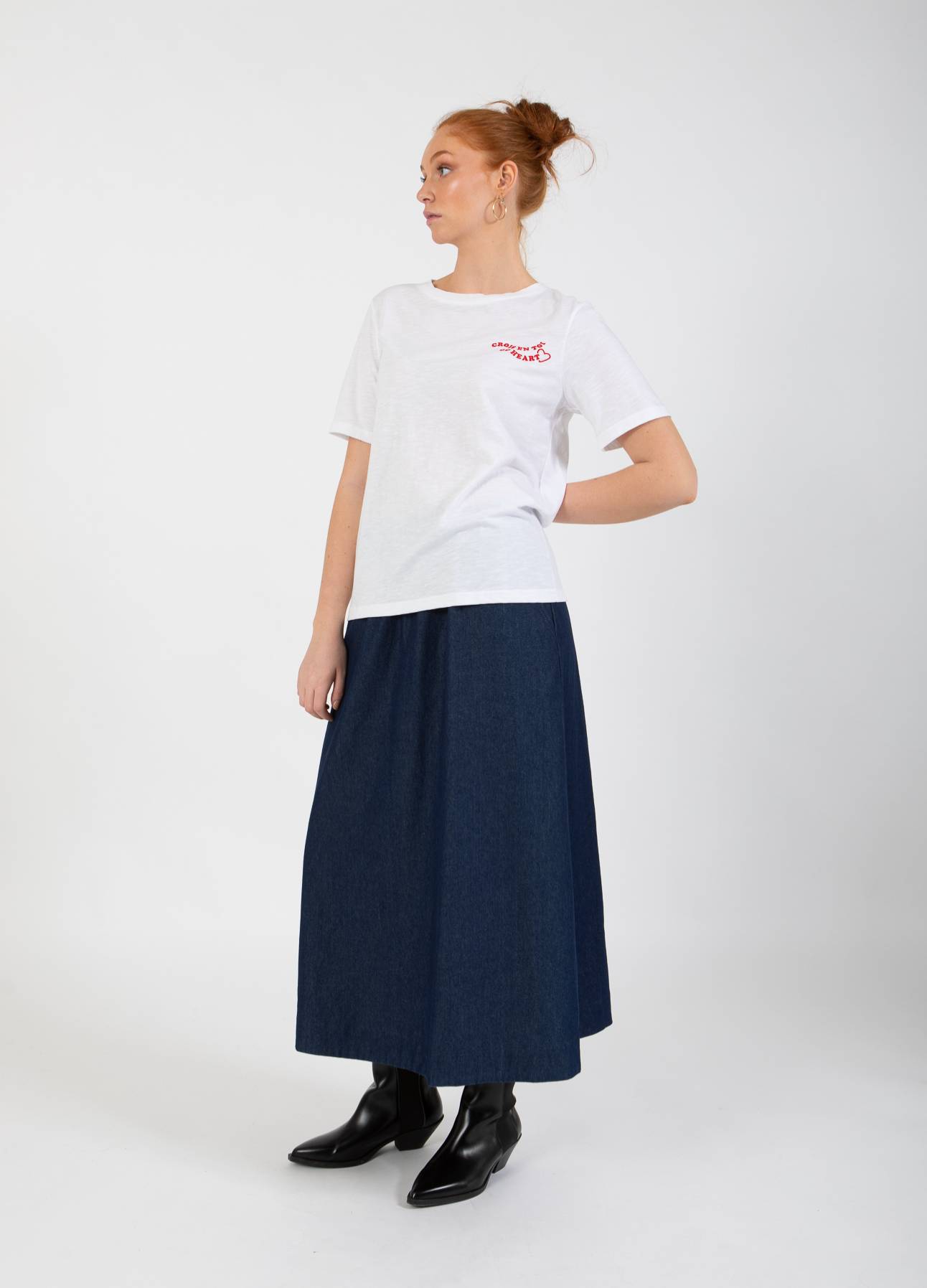 CC HEART TOI T-SHIRT - MELLEM ÆRME - White