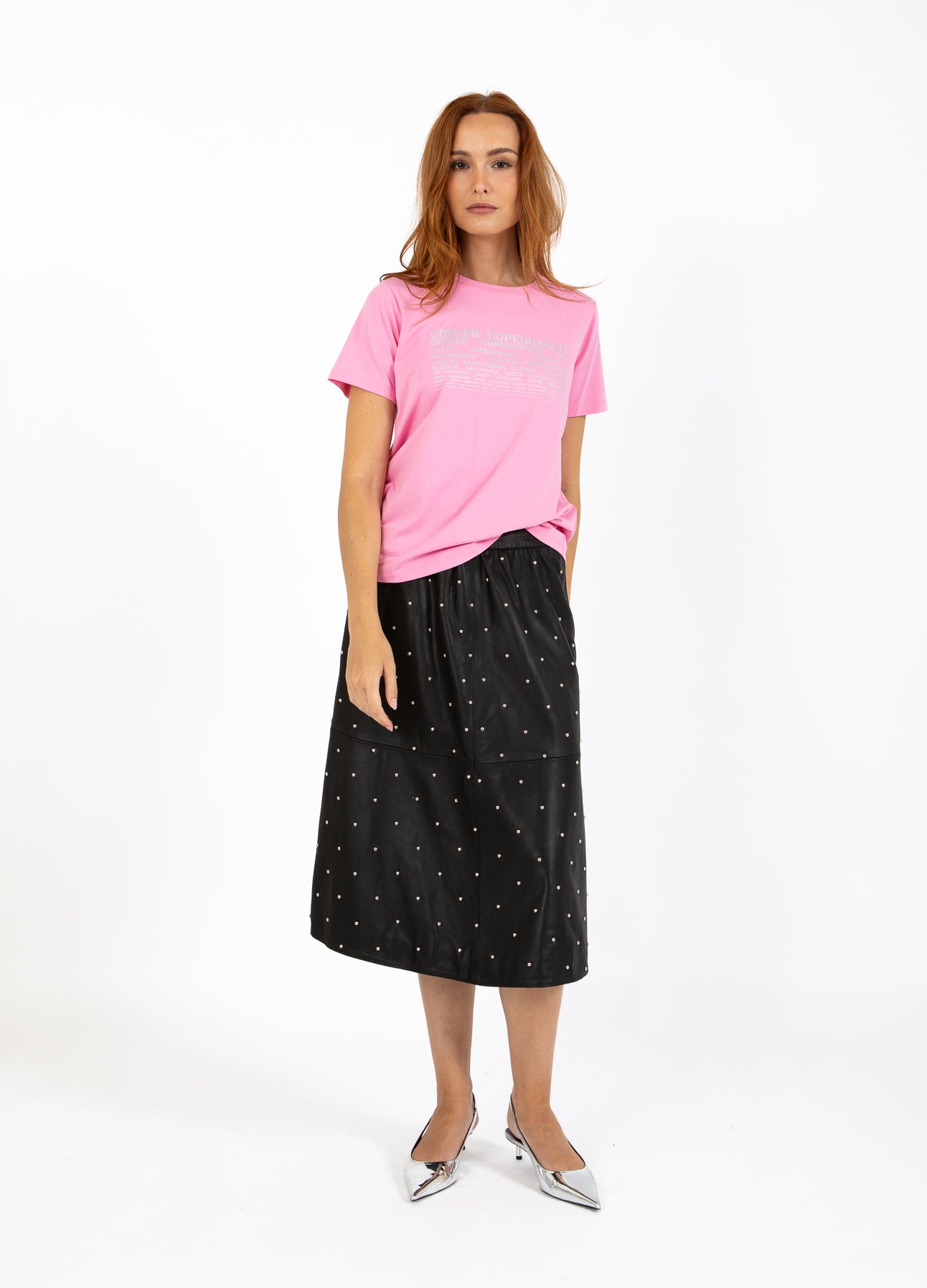 T-SHIRT MED LOGO - MIDTERÆRMER - Bubble pink