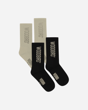 Tennis Multi Logo Socks 2 Pack - Off White-Black Online salg