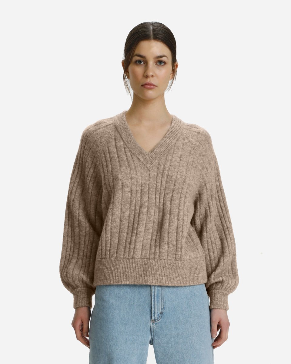 AlphaGZ R V-Pullover - Warm Sand Melange