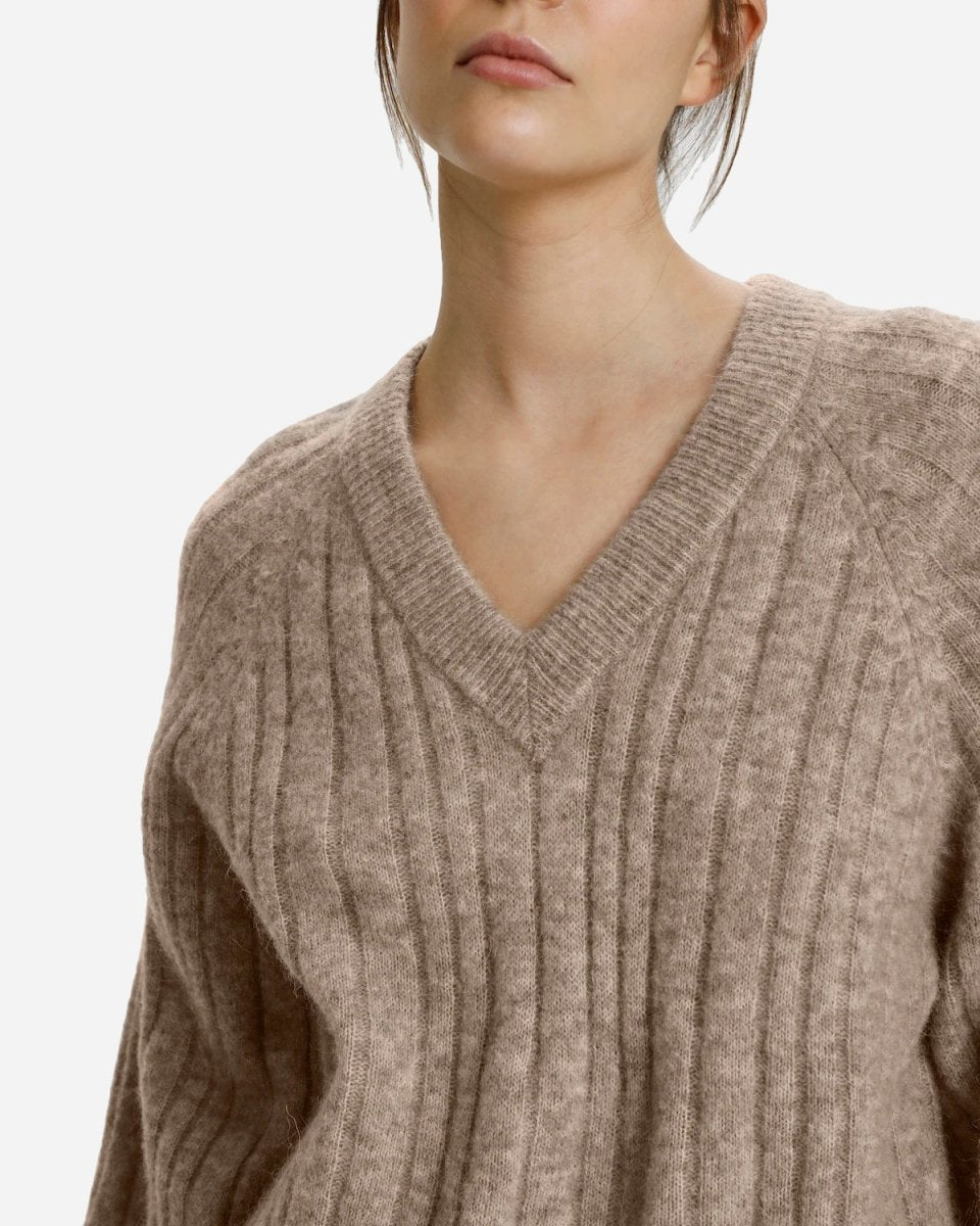 AlphaGZ R V-Pullover - Warm Sand Melange