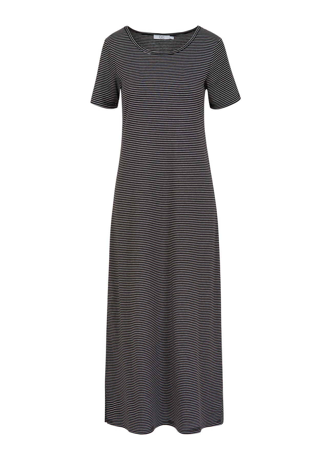 CC HEART ELYSE LØS KJOLE - Black/white stripe