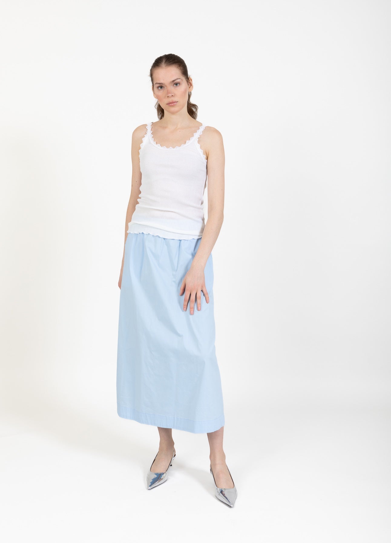 CC HEART SILKE TOP MED BLONDE - White