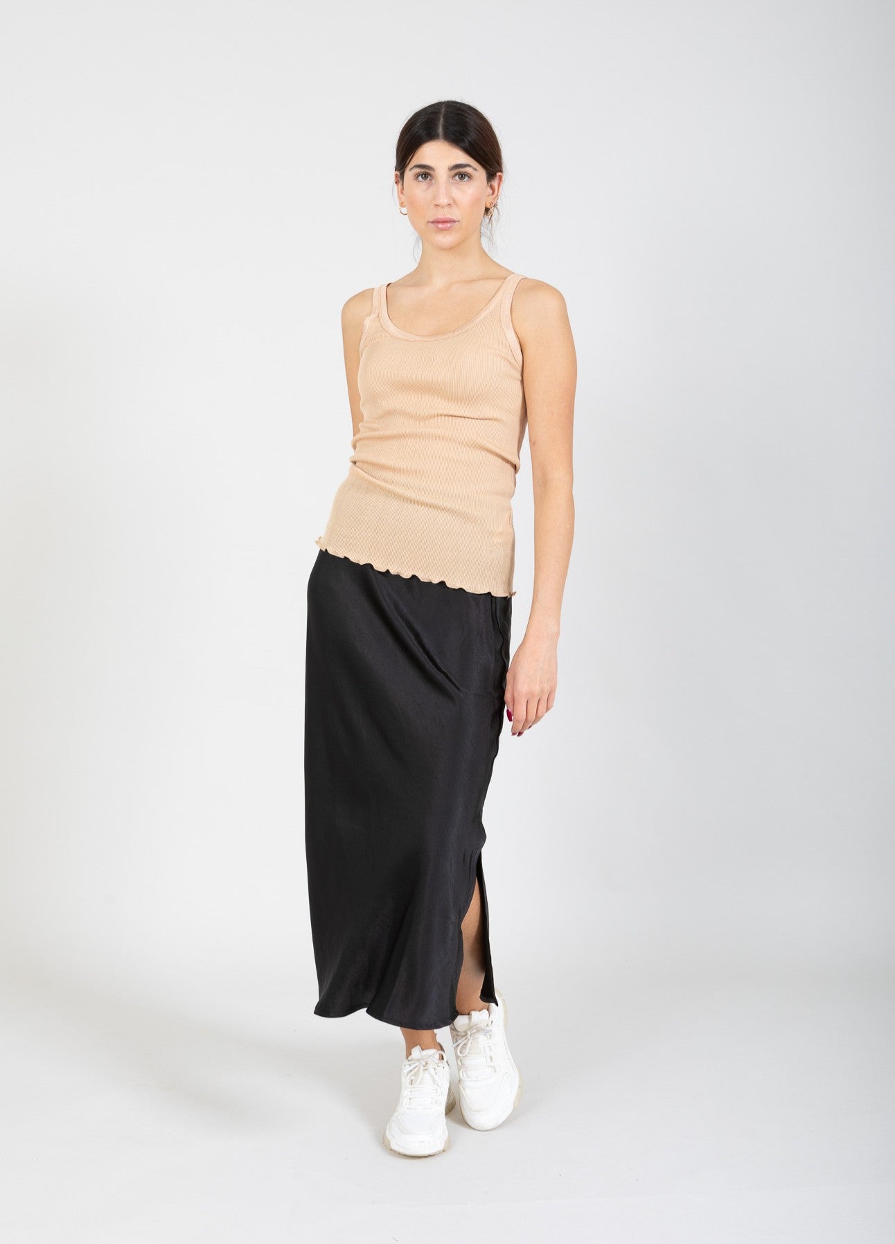 CC HEART SILKE-TOP - Tan