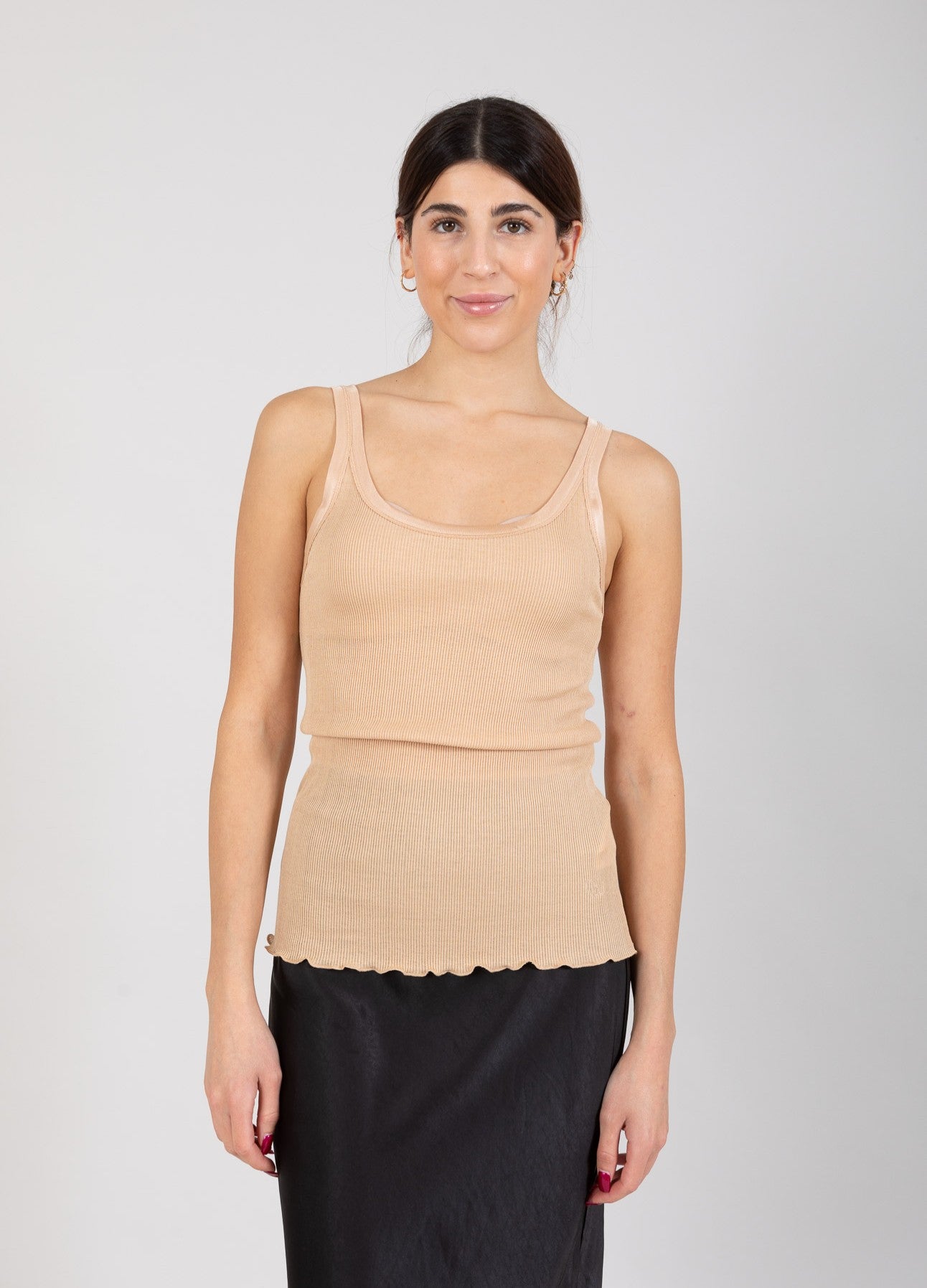 CC HEART SILKE-TOP - Tan
