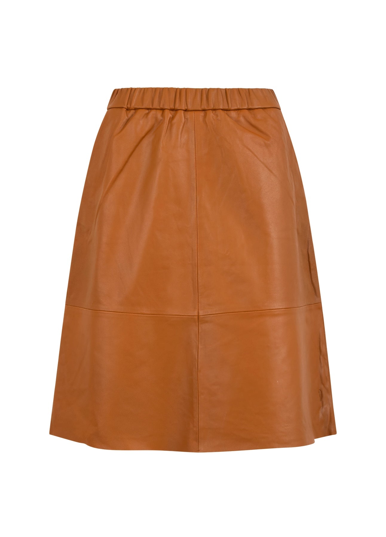 LÆDERNEDERDEL - Cognac brown