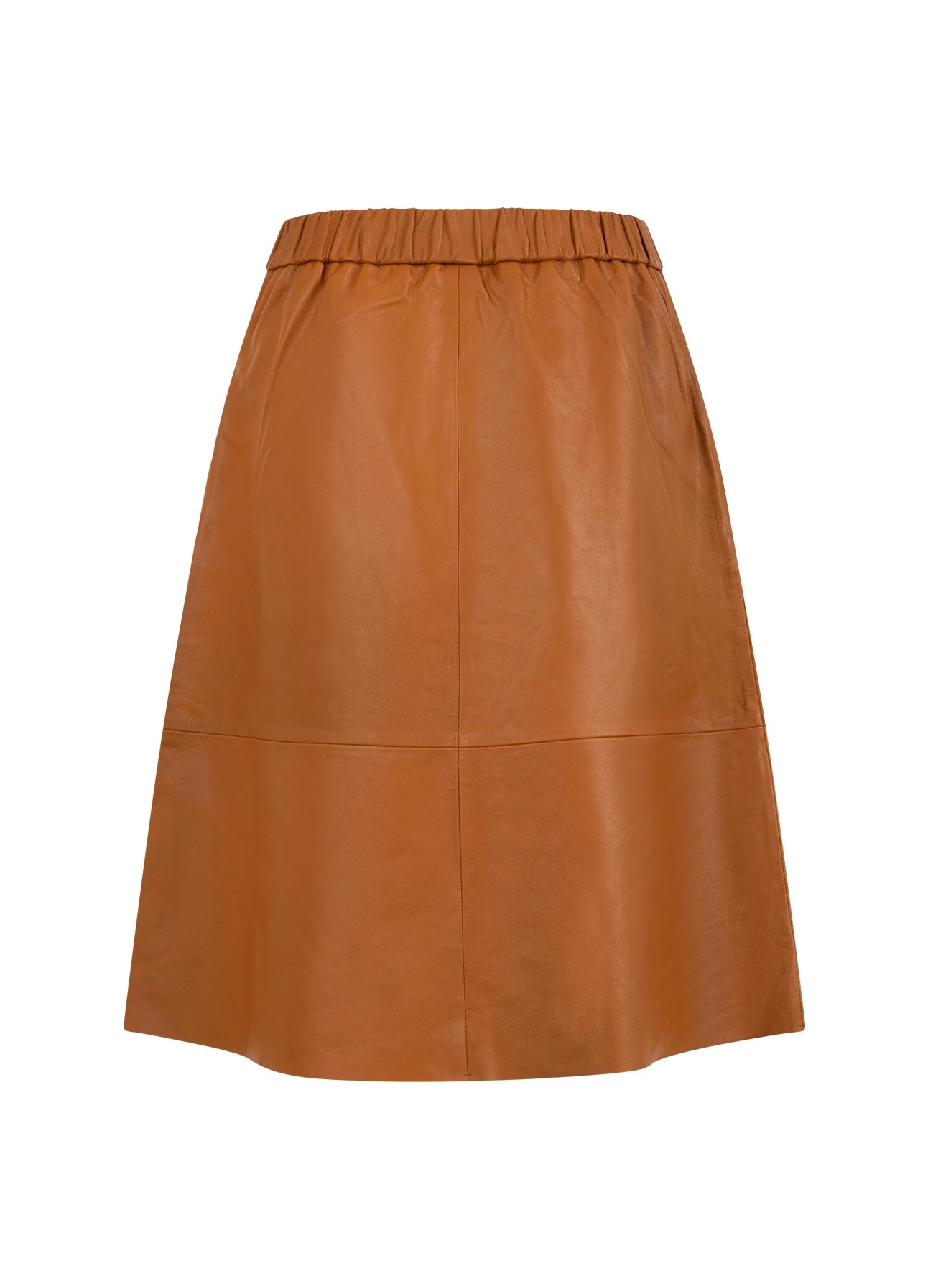 LÆDERNEDERDEL - Cognac brown