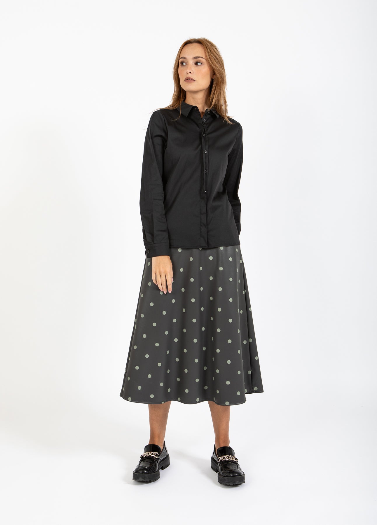 PU-NEDERDEL - Grey/green dots