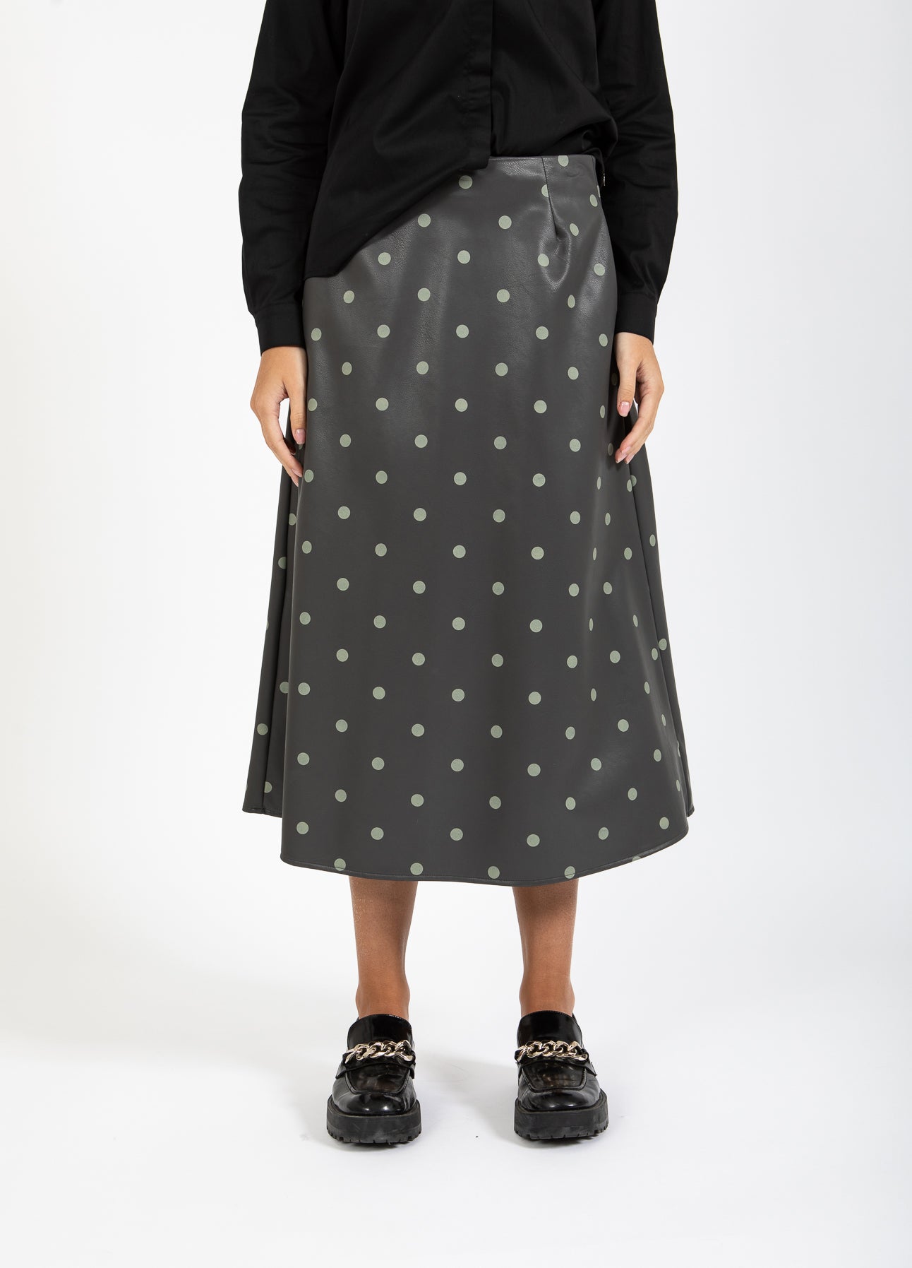 PU-NEDERDEL - Grey/green dots