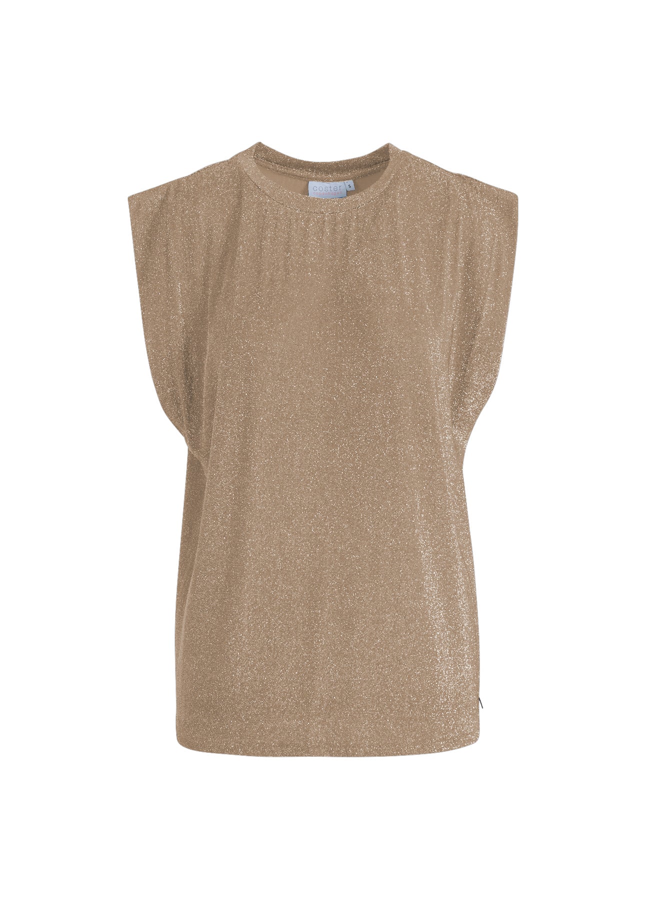 TOP I LUREX JERSEY - Shimmer sand