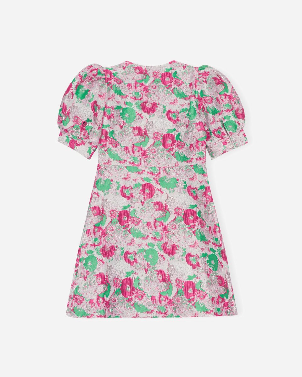3D Jacquard Button Down Mini Dress - Sugar Plum