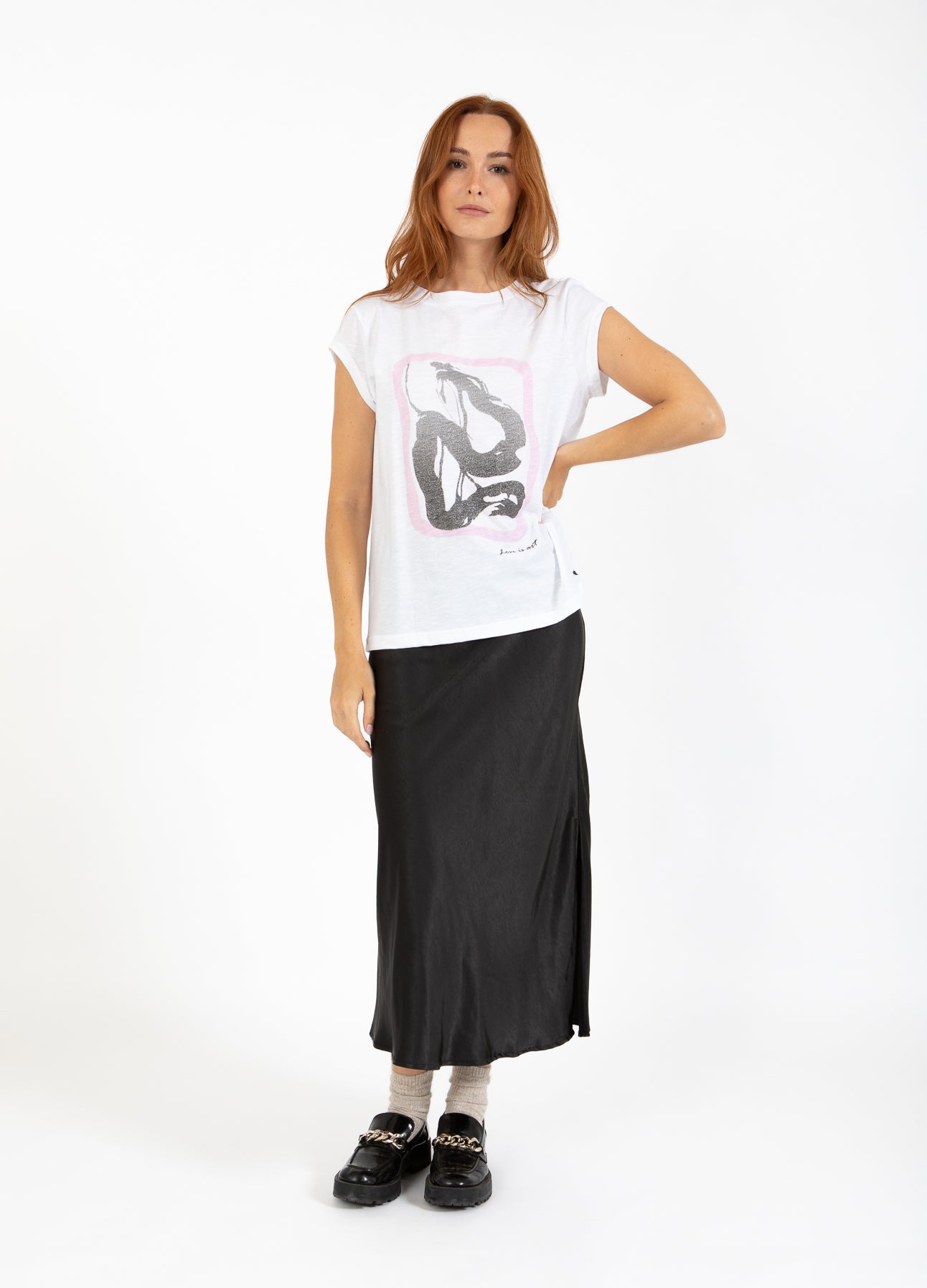 CC HEART ART T-SHIRT - KORT ÆRME - White