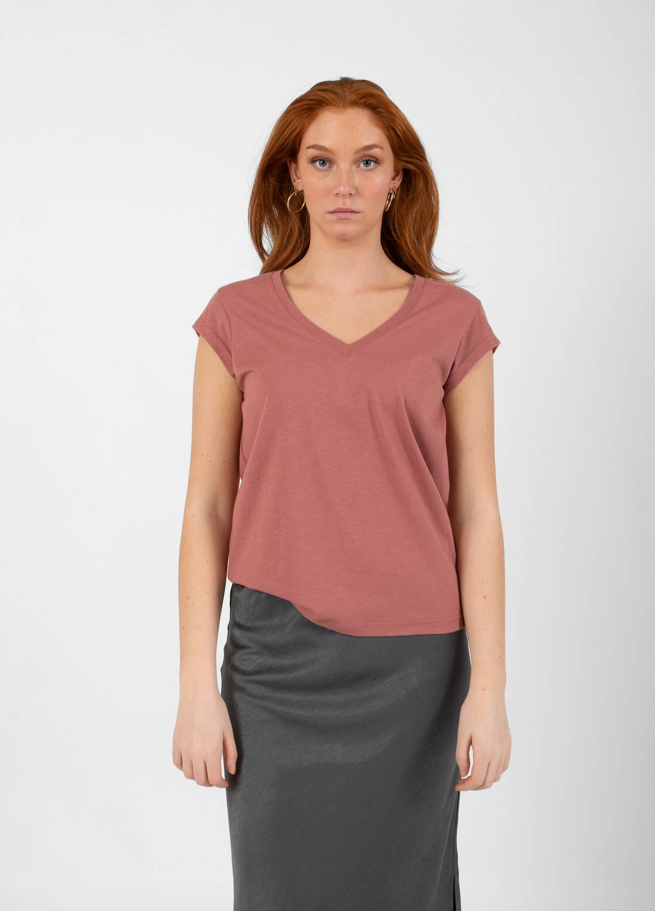 CC HEART V-HALS T-SHIRT - Apple butter
