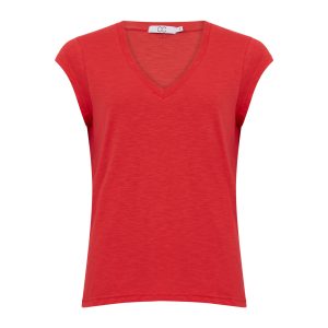 CC HEART V-HALS T-SHIRT - Papaya pink