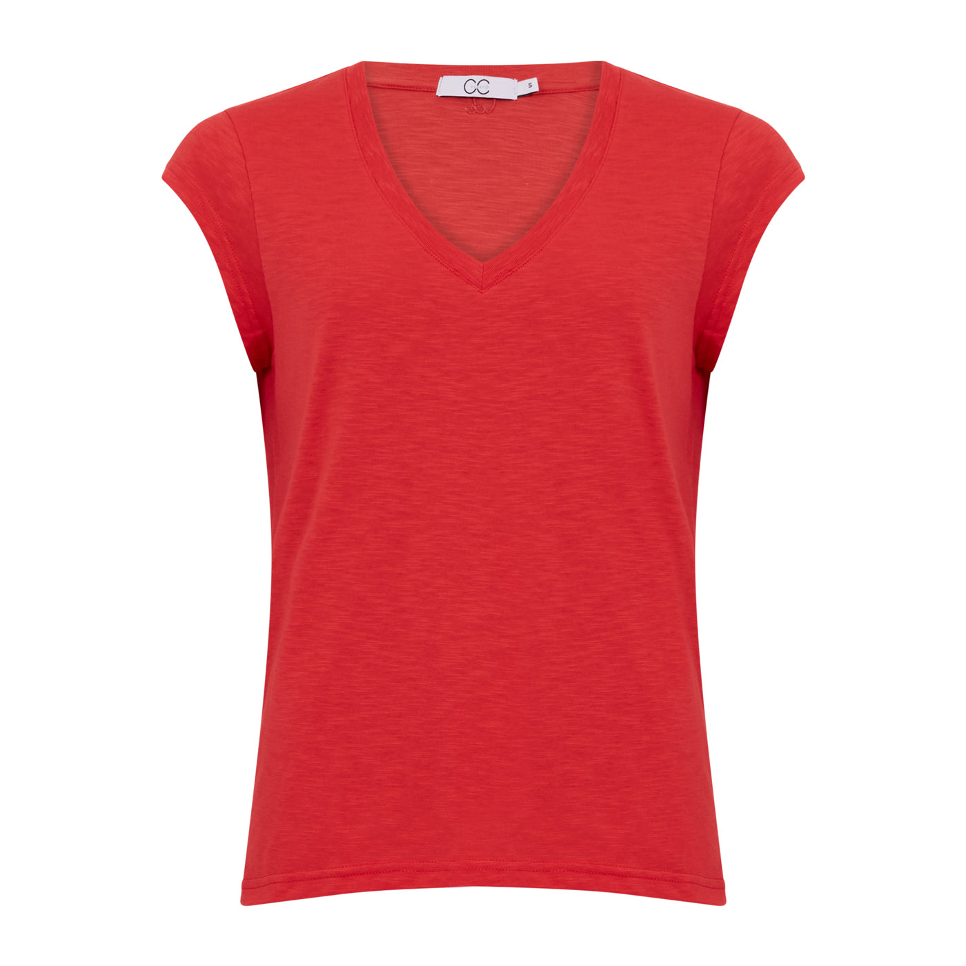 CC HEART V-HALS T-SHIRT - Papaya pink