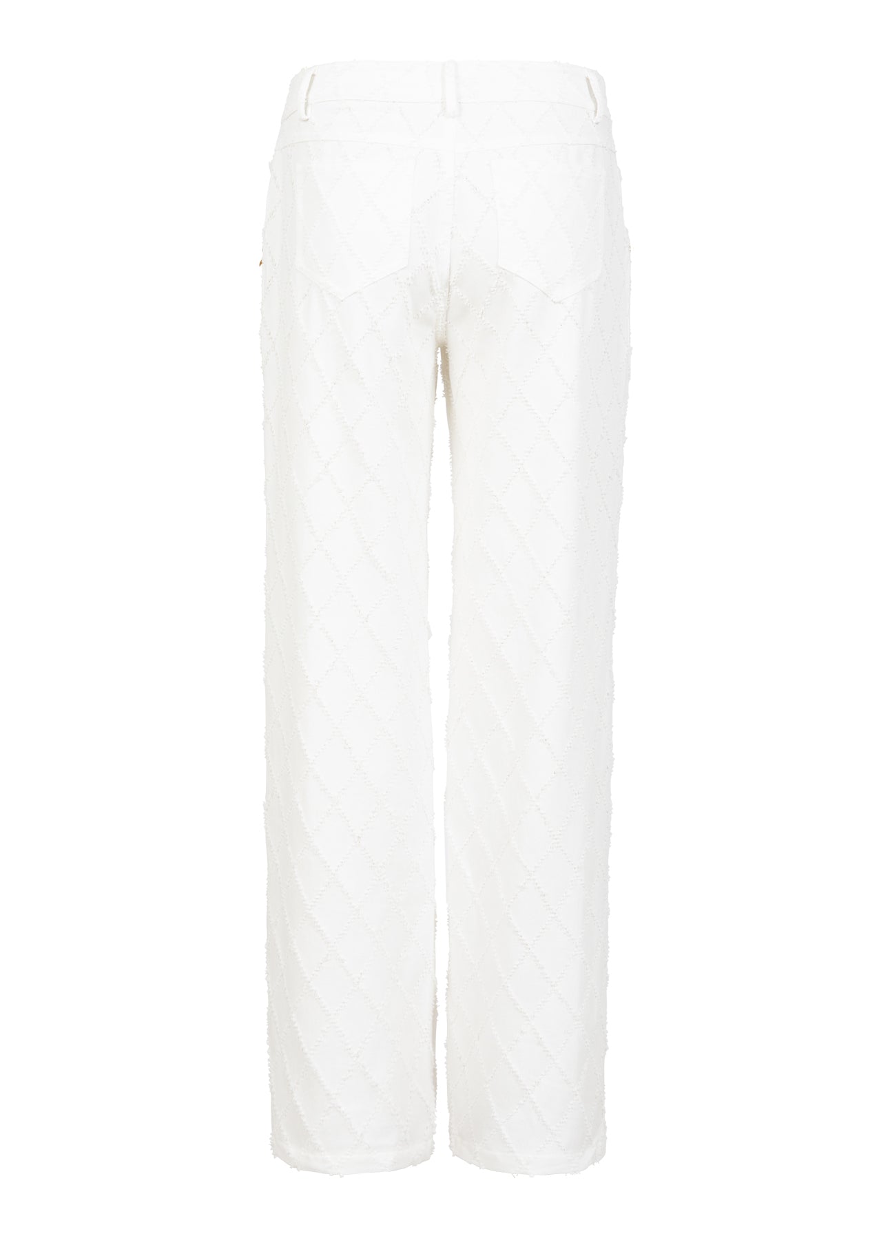 DENIM BUKSER MED STRUKTUR - PETRA FIT - White
