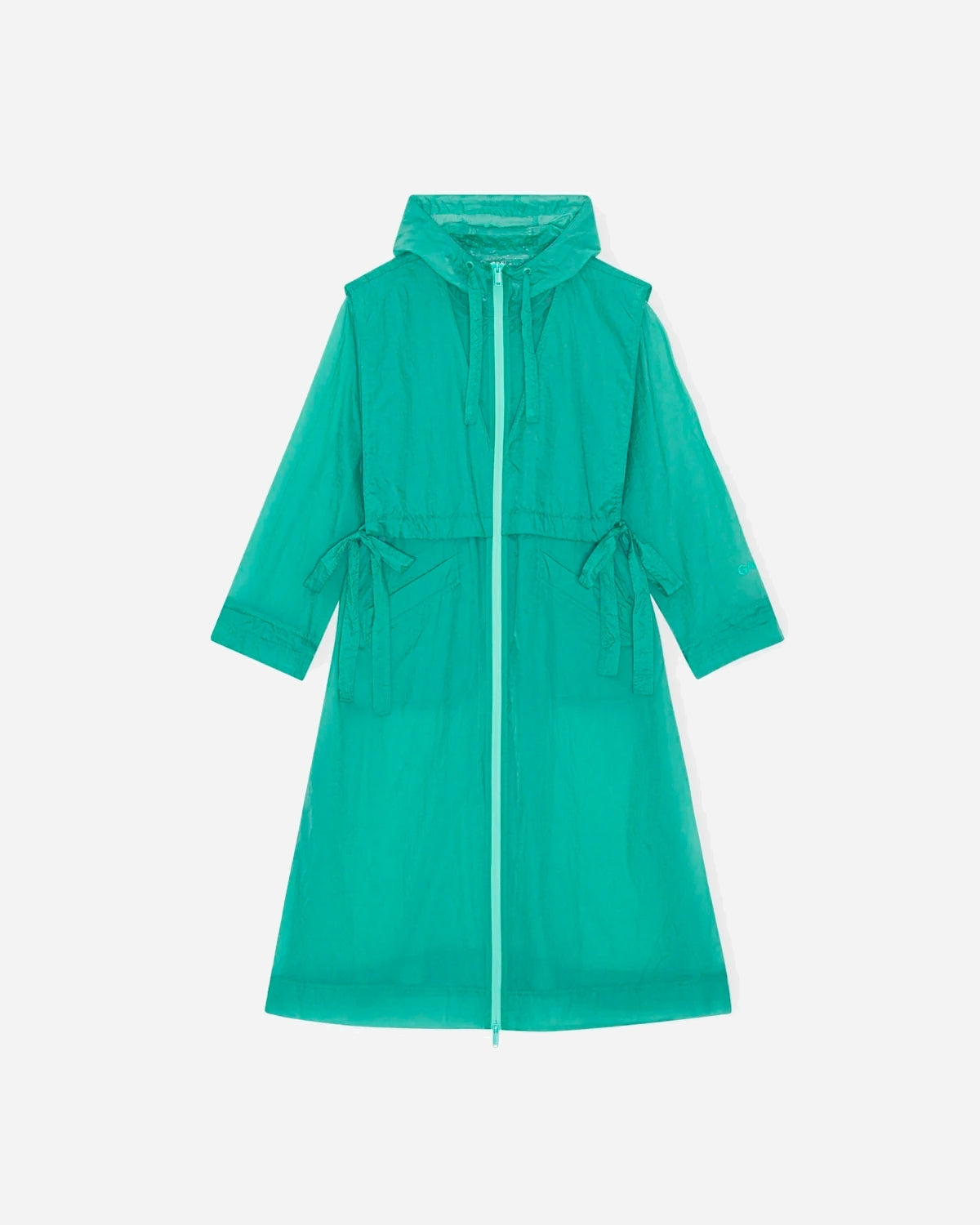 Light Nylon Oversized Zipper Coat - Canton