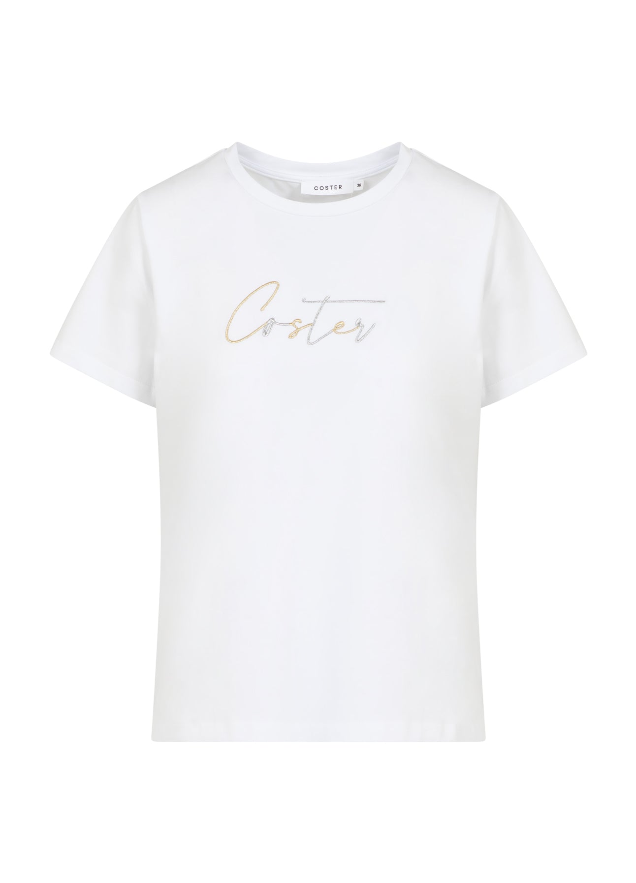 T-SHIRT MED COSTER BRODERI - White