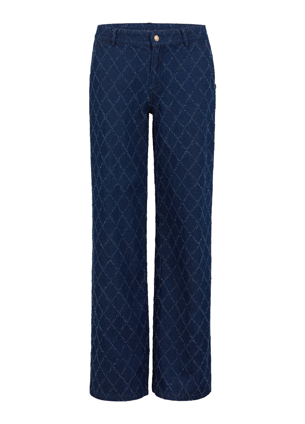 BUKSER MED STRUKTUR - PETRA FIT - Blue denim Online nu