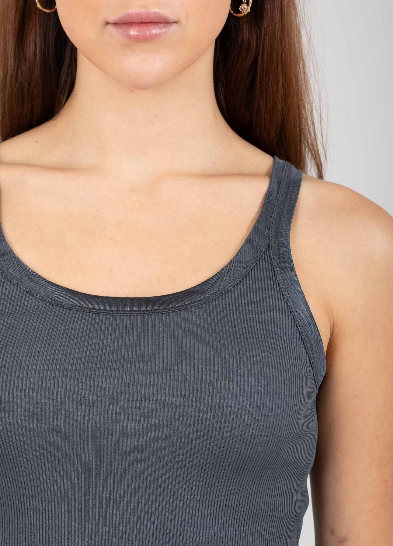 CC HEART SILKE-TOP - Dark Stone Grey