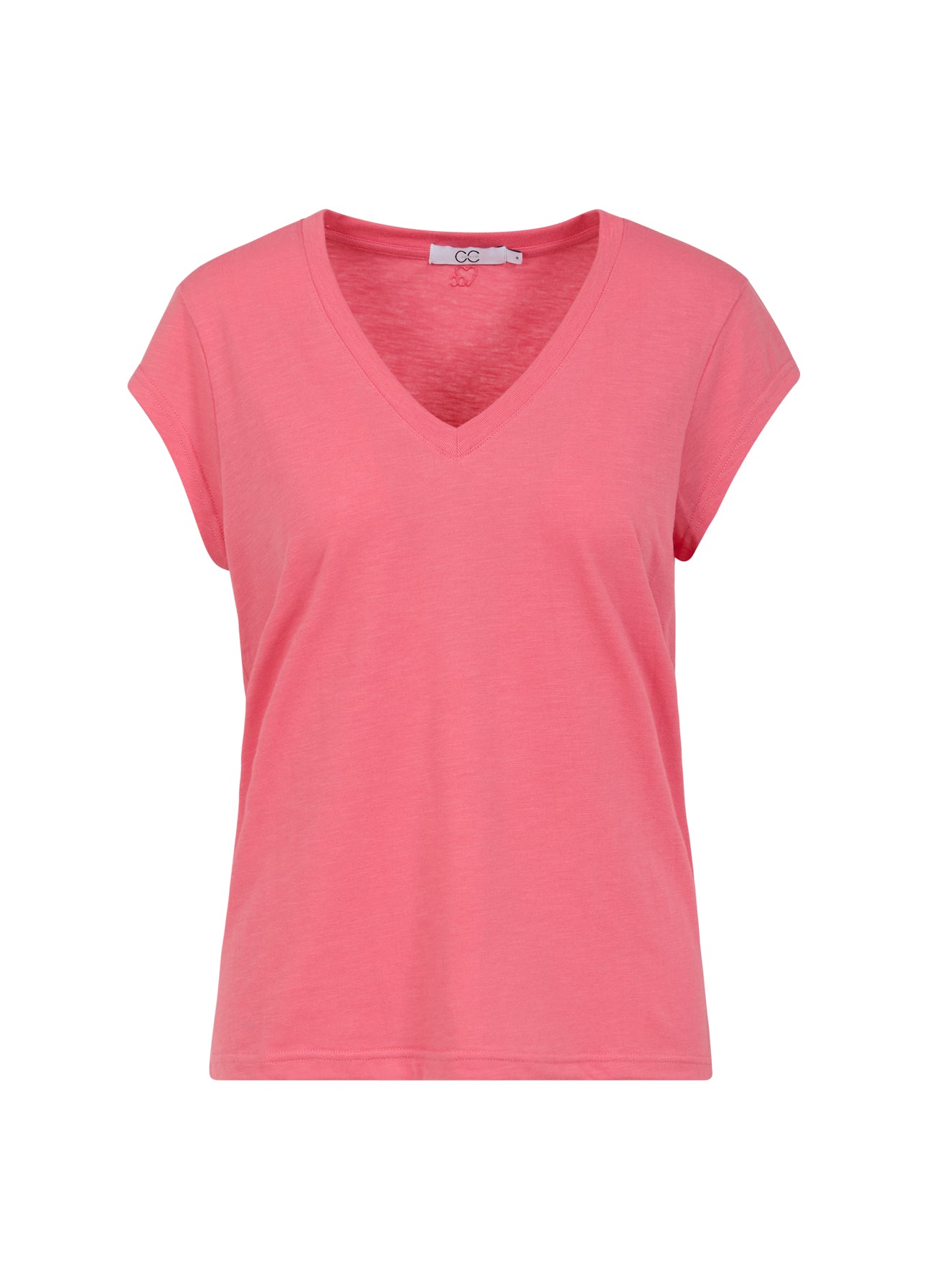 CC HEART V-HALS T-SHIRT - Coral paradise Udsalg