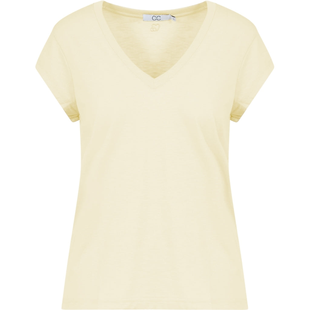 CC HEART V-HALS T-SHIRT - Light honey