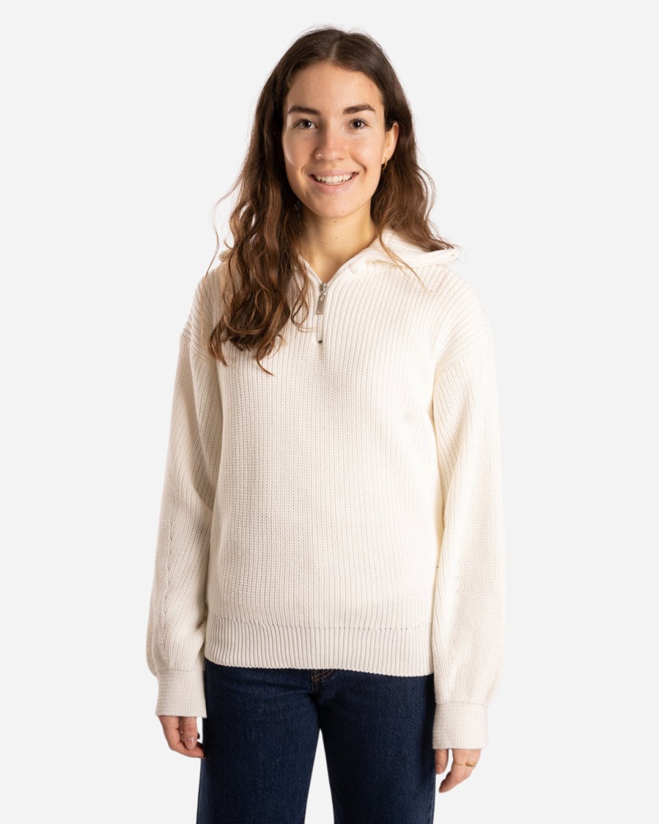 Half Zip Sweater - White på udsalg