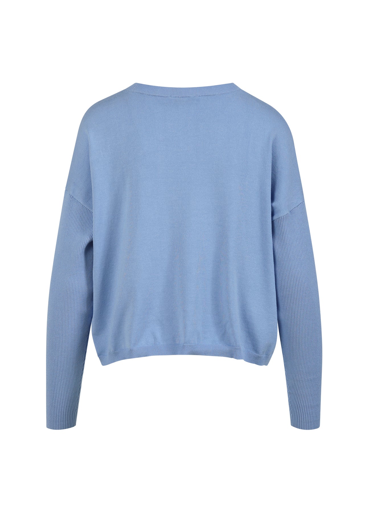 STRIK MED DROP-SKULDRE OG STRAMME ÆRMER - Ice blue Online