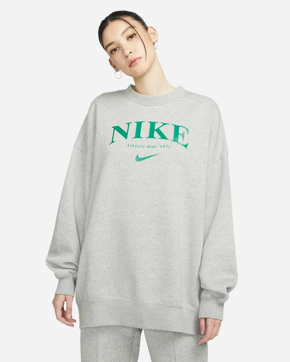 Women's Oversized Sweatshirt - Dark Grey Heather/Malachite
