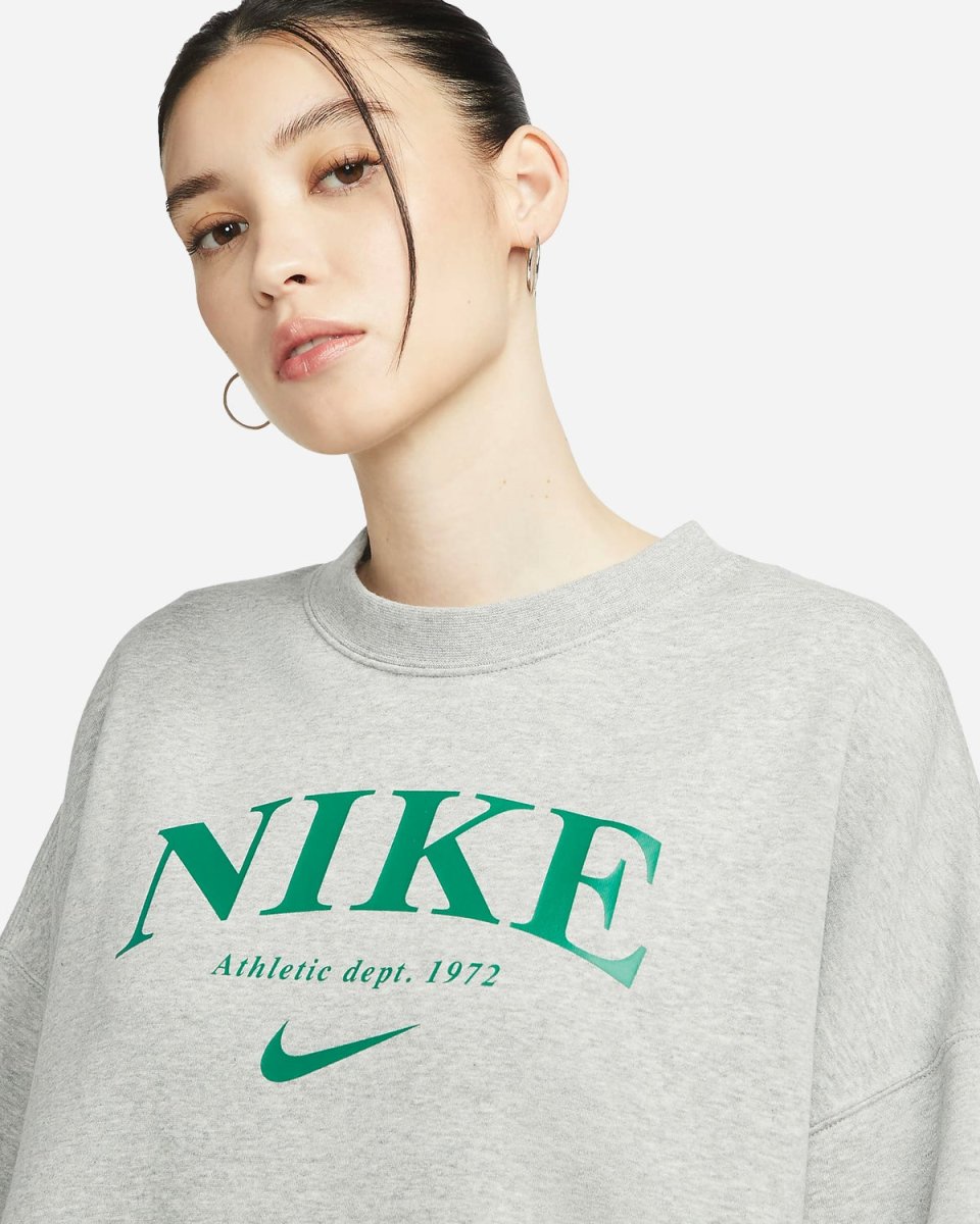 Women's Oversized Sweatshirt - Dark Grey Heather/Malachite