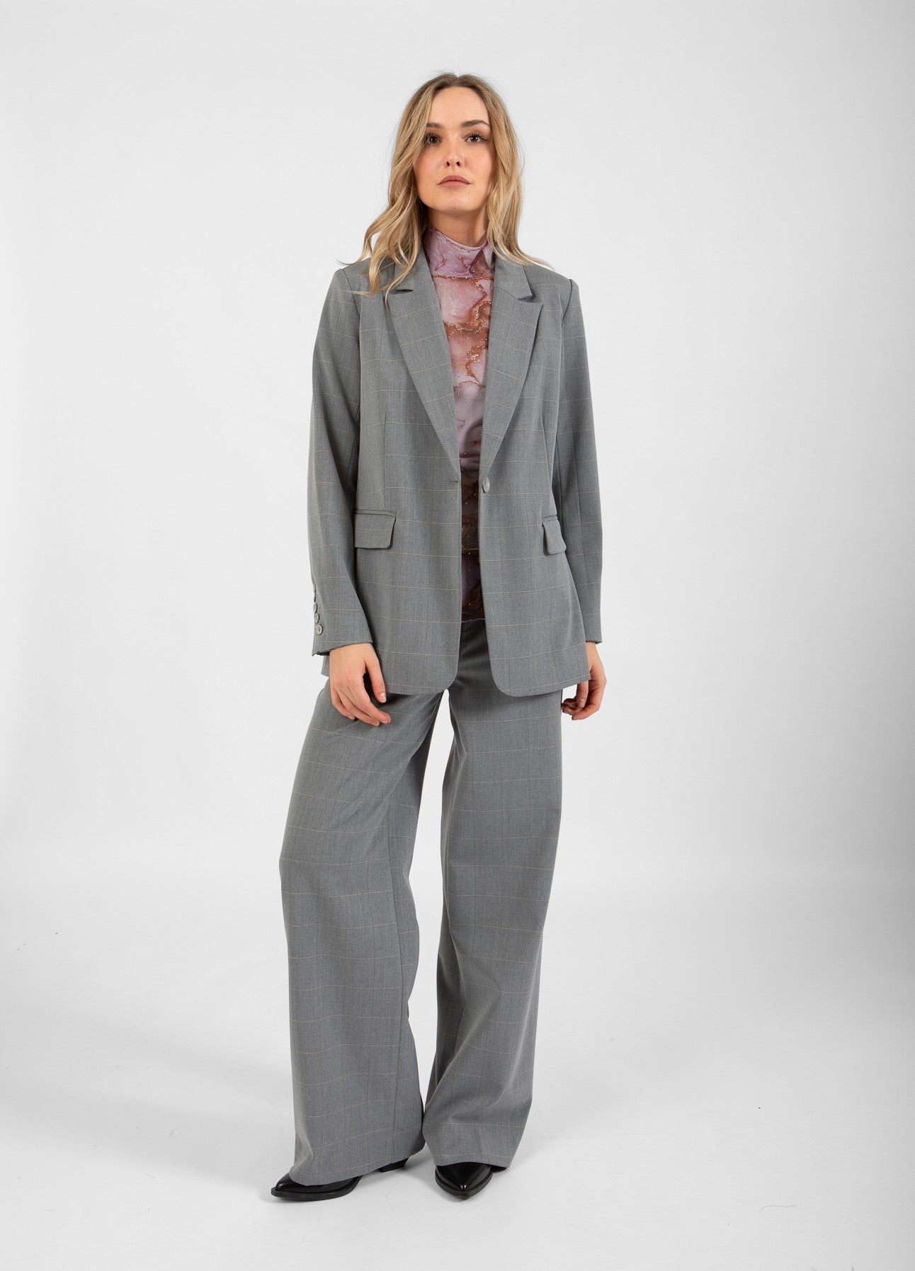 AFSLAPPET BLAZER - Light grey check