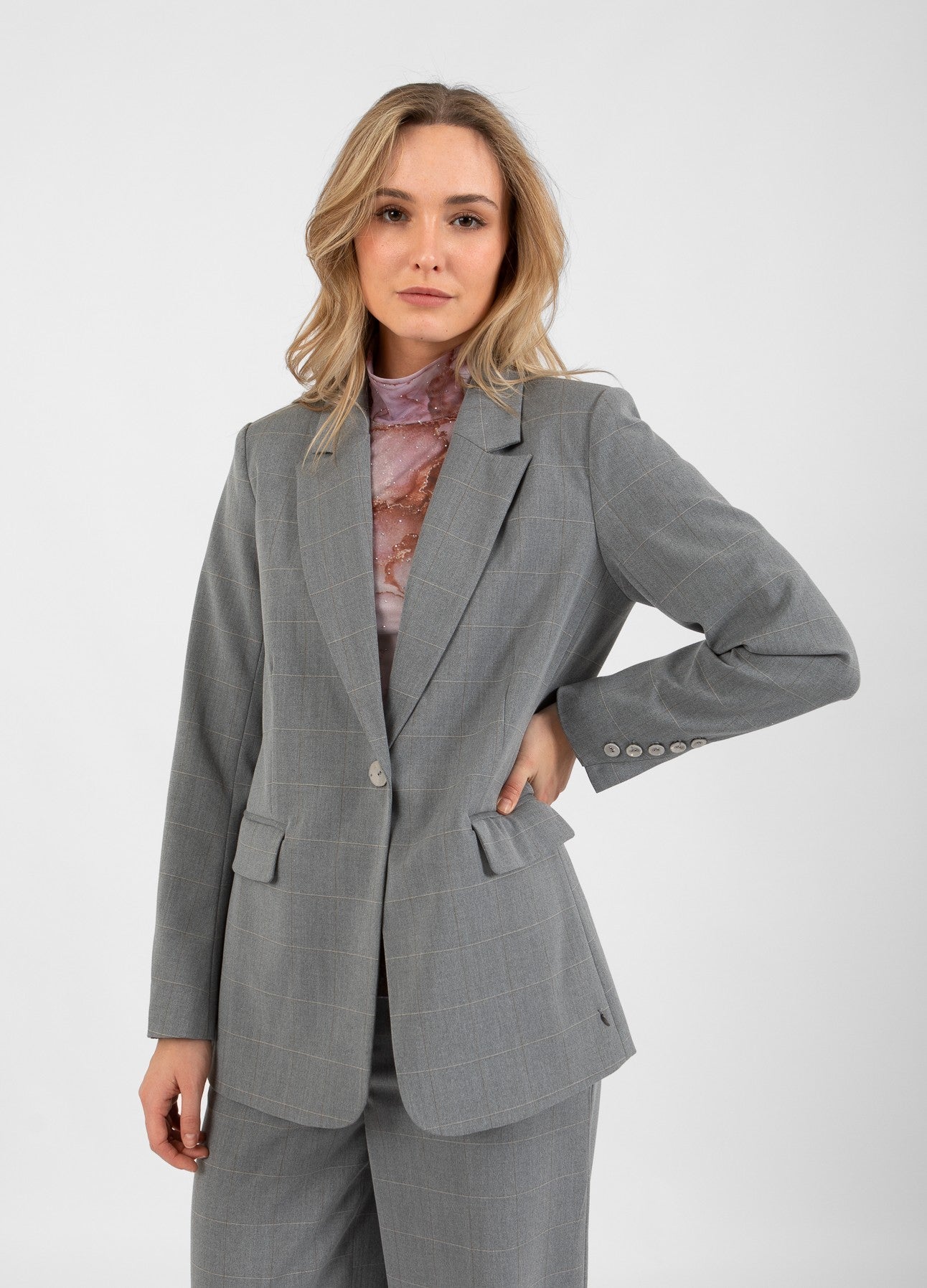 AFSLAPPET BLAZER - Light grey check