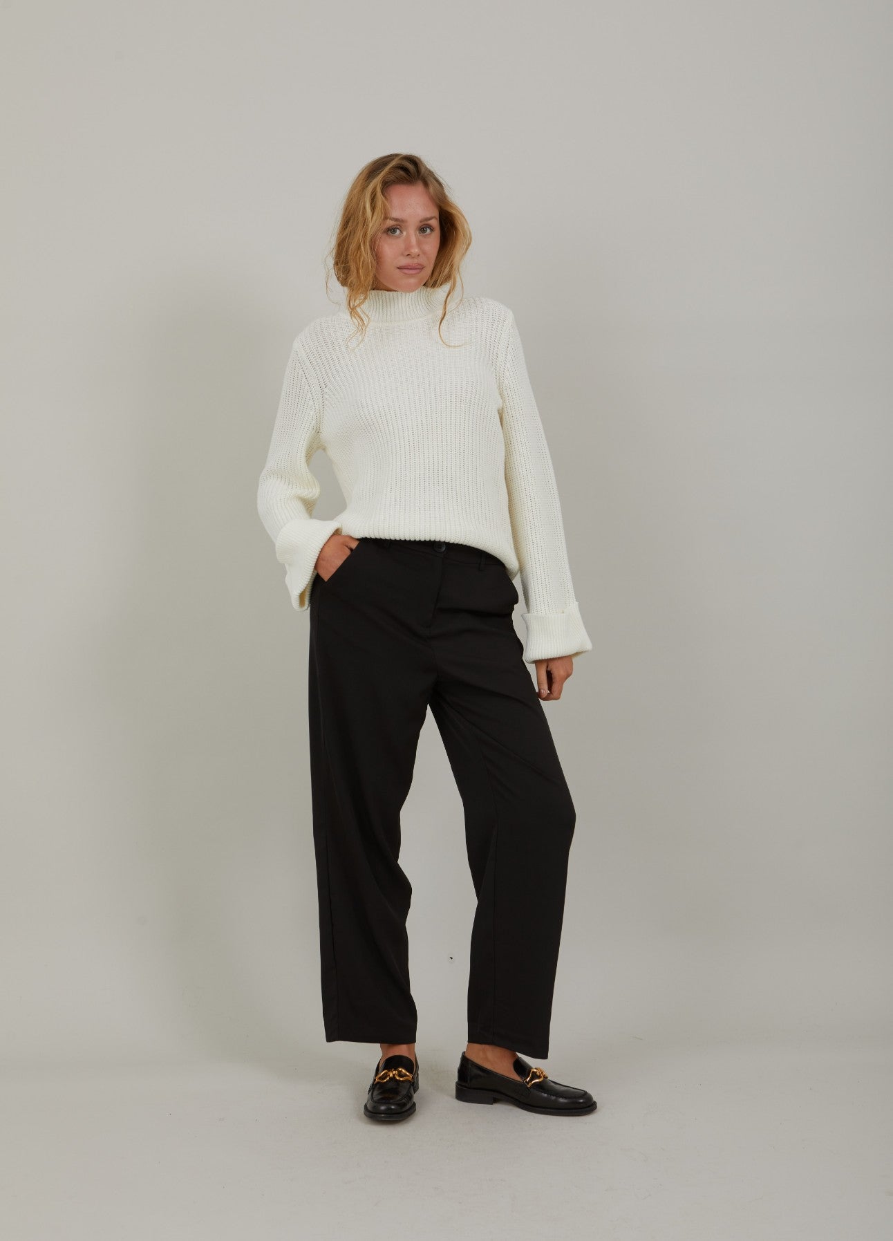 CC HEART LANGE LØSE BUKSER - Black
