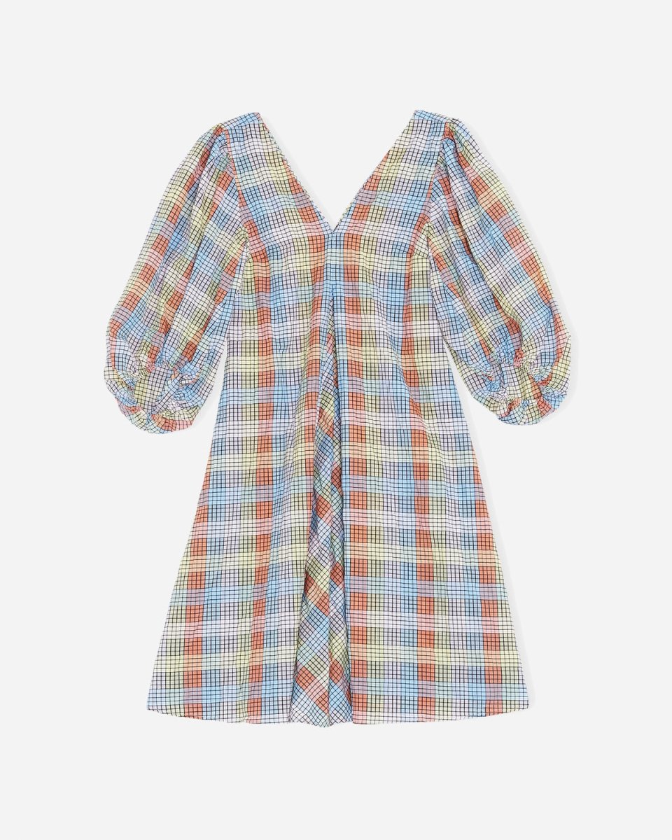 Seersucker Check Dress - Multicolour